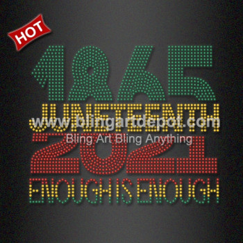 1865 JUNETEENTH Rhinestone Transfers for Clothing